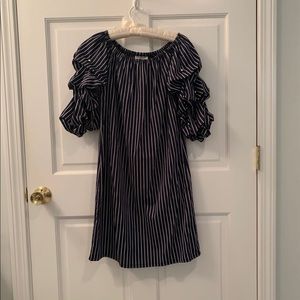 Striped off-the-shoulder dress